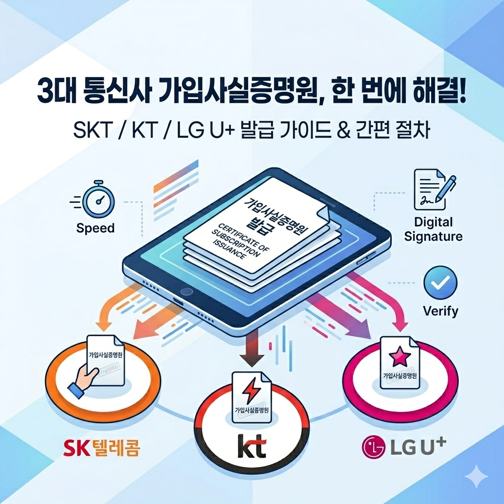 통신사별 가입사실확인서 1분 발급 총정리