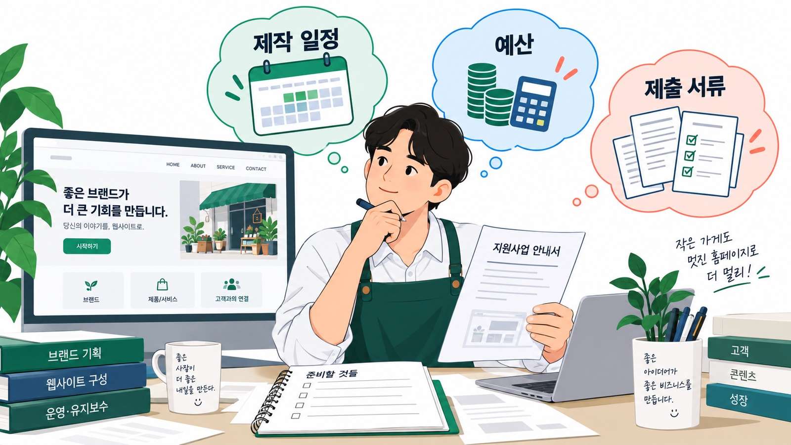제작 일정과 예산, 제출 서류를 살펴보는 담당자