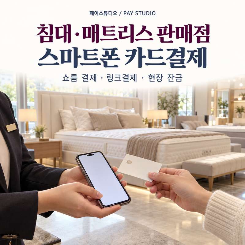 침대 매트리스 쇼룸과 페이스튜디오 스마트폰 카드결제 실사형 썸네일